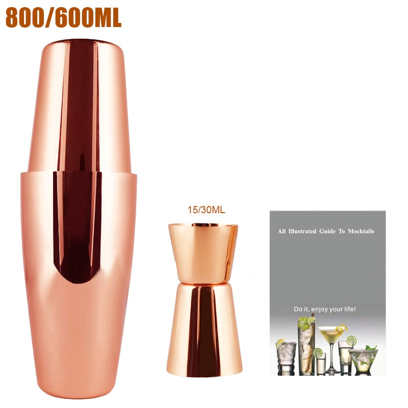 Black/Gold/Rose Gold Boston Cocktail Shaker Set 3-12 Pcs