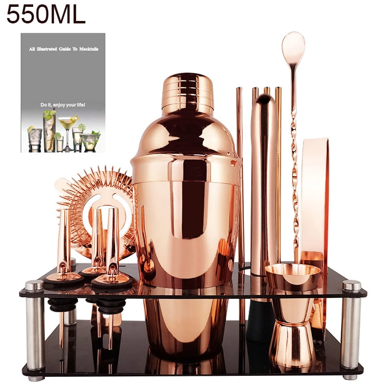 Black/Gold/Rose Gold Boston Cocktail Shaker Set 3-12 Pcs