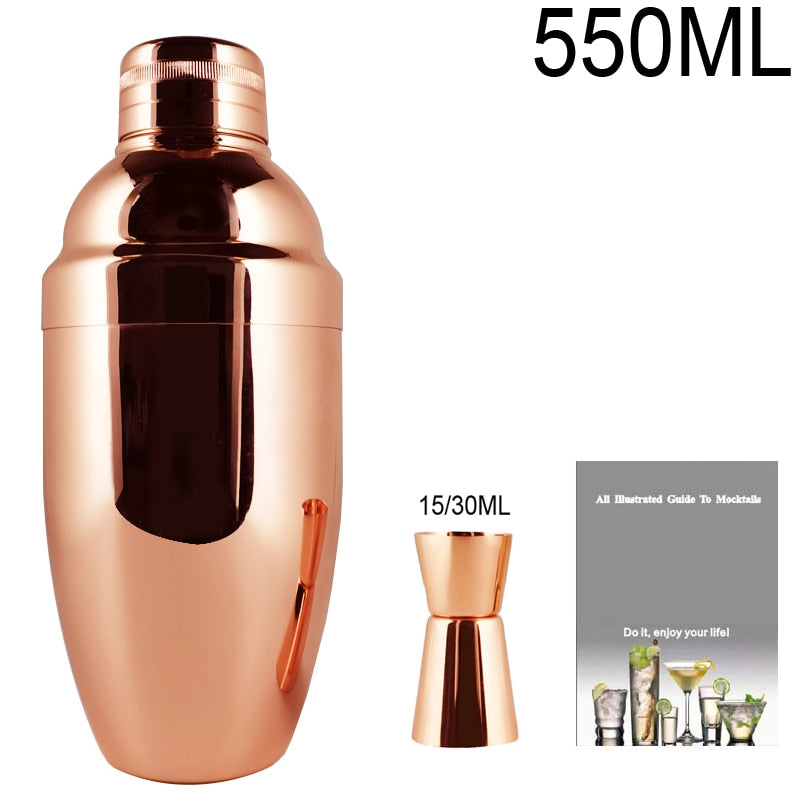 Black/Gold/Rose Gold Boston Cocktail Shaker Set 3-12 Pcs