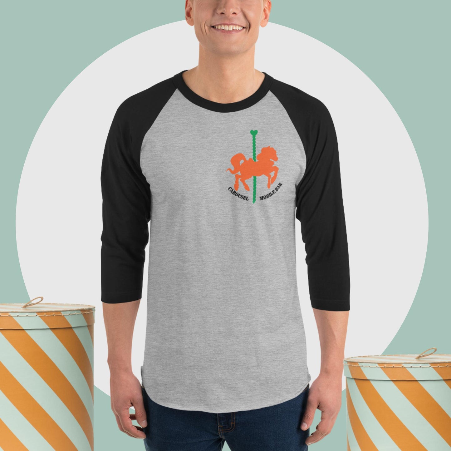 3/4 sleeve raglan shirt