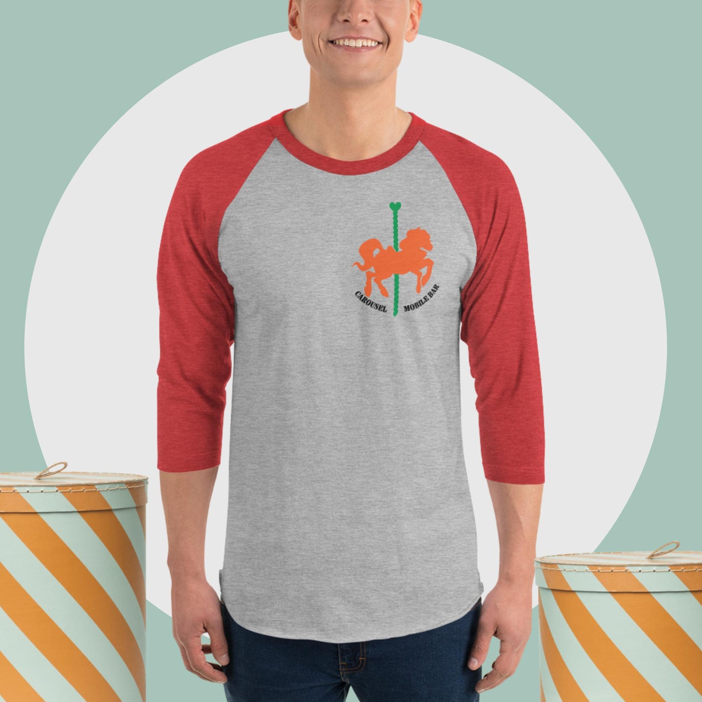 3/4 sleeve raglan shirt