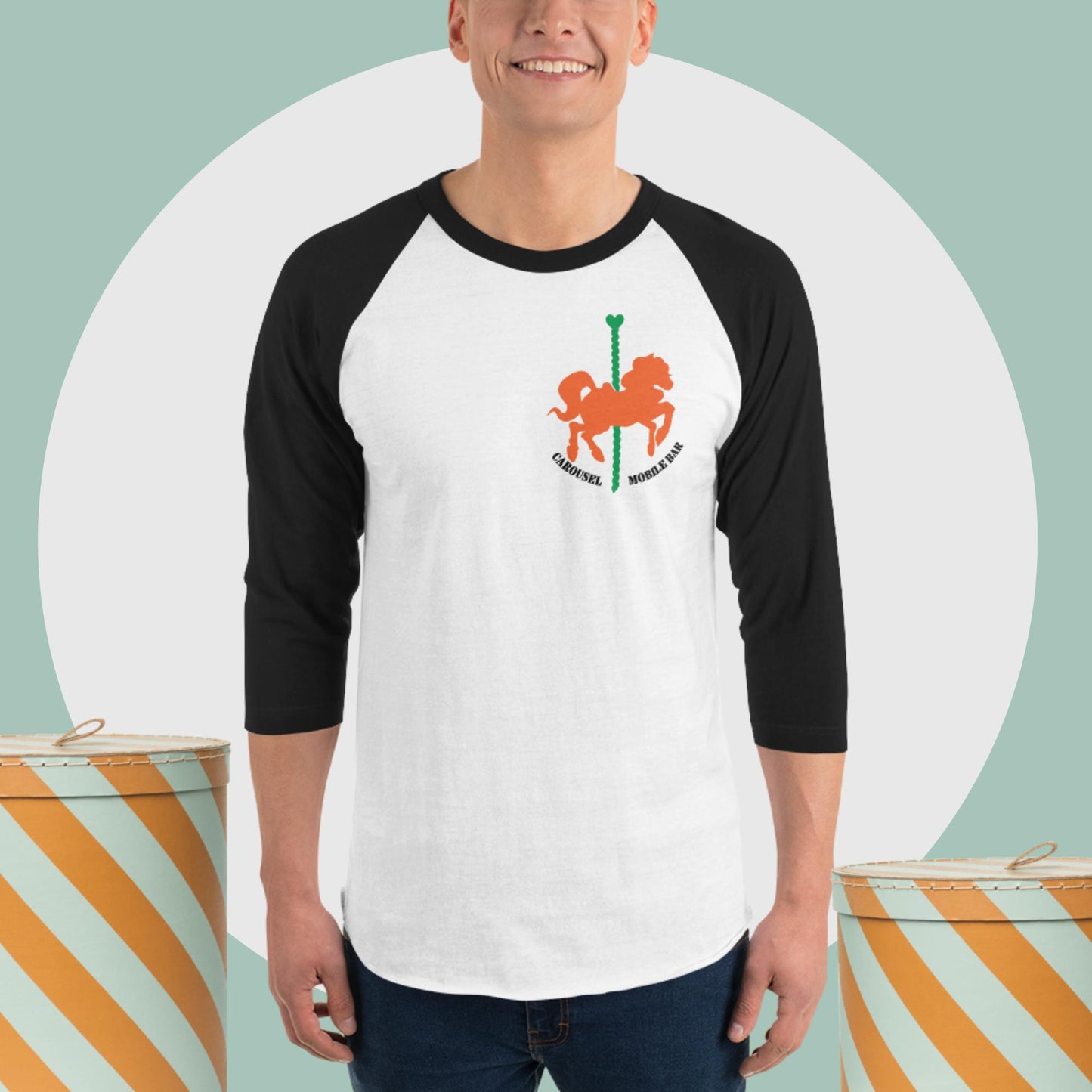 3/4 sleeve raglan shirt