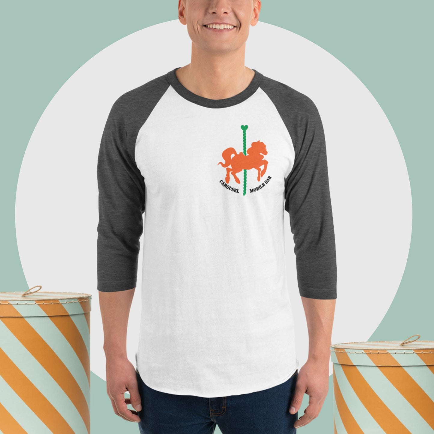 3/4 sleeve raglan shirt