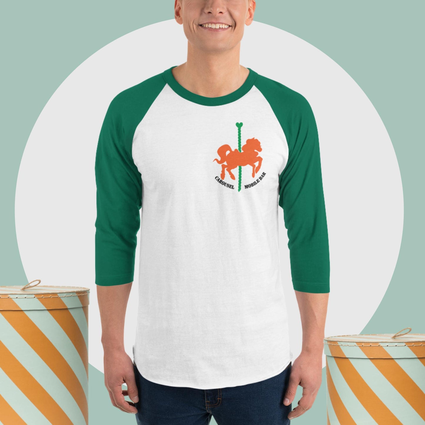 3/4 sleeve raglan shirt