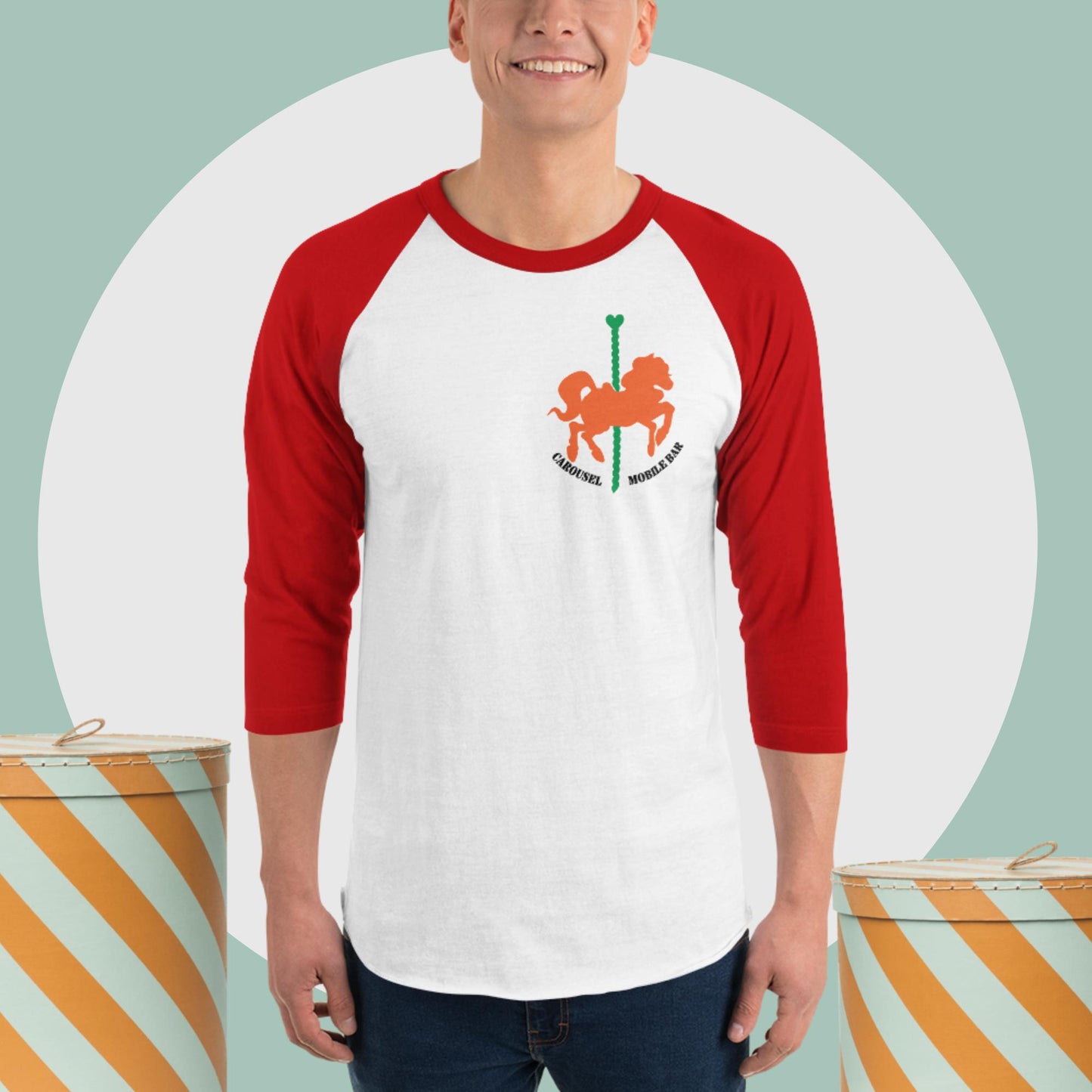 3/4 sleeve raglan shirt