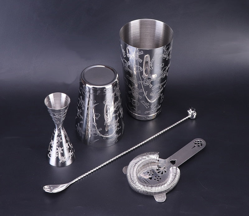 Skull Cocktail Bar Tools Set